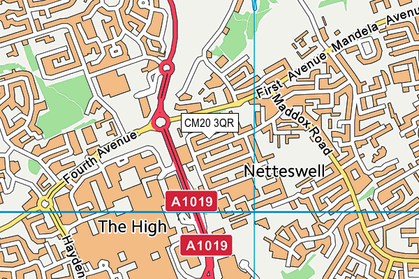 CM20 3QR map - OS VectorMap District (Ordnance Survey) CM20 3QR map - OS VectorMap District (Ordnance Survey)