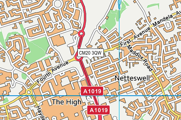 CM20 3QW map - OS VectorMap District (Ordnance Survey) CM20 3QW map - OS VectorMap District (Ordnance Survey)