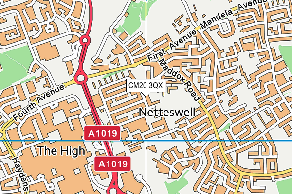CM20 3QX map - OS VectorMap District (Ordnance Survey) CM20 3QX map - OS VectorMap District (Ordnance Survey)