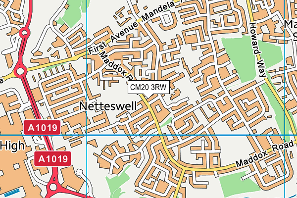CM20 3RW map - OS VectorMap District (Ordnance Survey) CM20 3RW map - OS VectorMap District (Ordnance Survey)