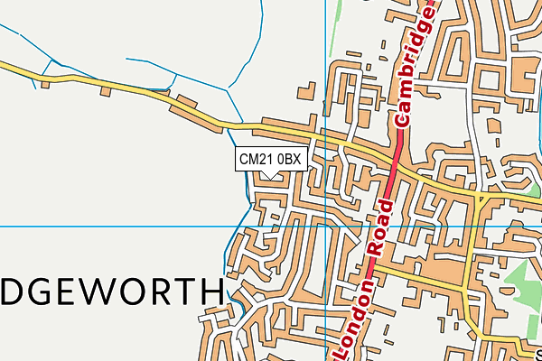 CM21 0BX map - OS VectorMap District (Ordnance Survey) CM21 0BX map - OS VectorMap District (Ordnance Survey)