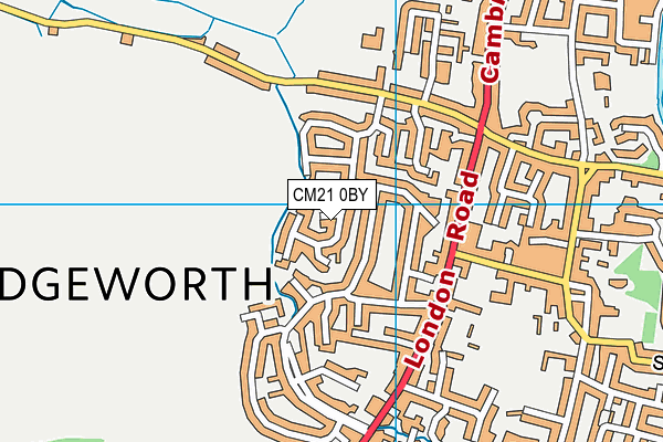 CM21 0BY map - OS VectorMap District (Ordnance Survey)