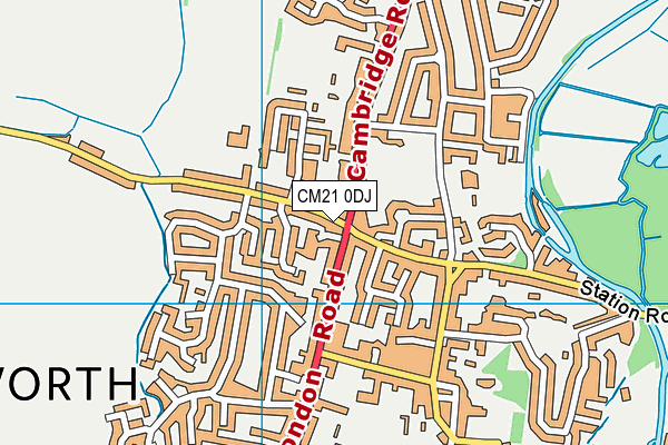 CM21 0DJ map - OS VectorMap District (Ordnance Survey) CM21 0DJ map - OS VectorMap District (Ordnance Survey)