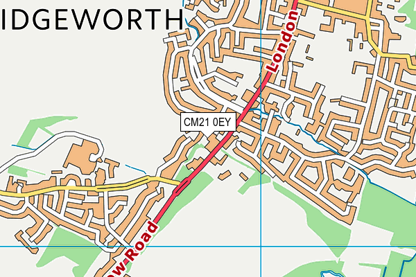 CM21 0EY map - OS VectorMap District (Ordnance Survey)