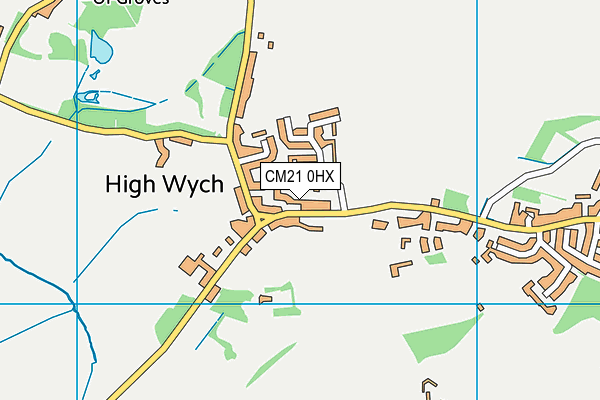 CM21 0HX map - OS VectorMap District (Ordnance Survey) CM21 0HX map - OS VectorMap District (Ordnance Survey)