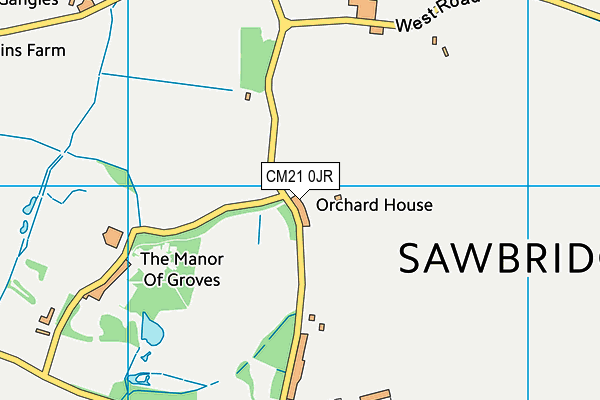 CM21 0JR map - OS VectorMap District (Ordnance Survey) CM21 0JR map - OS VectorMap District (Ordnance Survey)