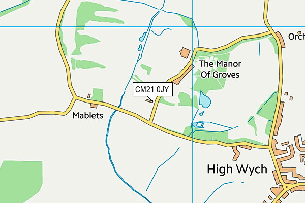 CM21 0JY map - OS VectorMap District (Ordnance Survey)