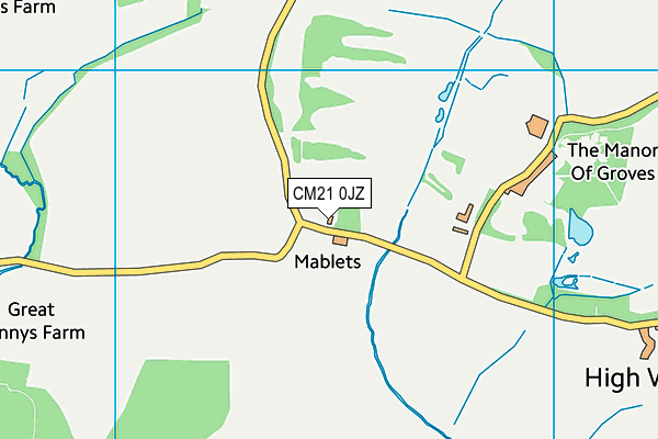 CM21 0JZ map - OS VectorMap District (Ordnance Survey) CM21 0JZ map - OS VectorMap District (Ordnance Survey)