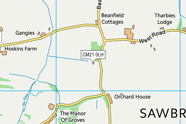 CM21 0LH map - OS VectorMap District (Ordnance Survey)