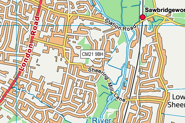 CM21 9BH map - OS VectorMap District (Ordnance Survey) CM21 9BH map - OS VectorMap District (Ordnance Survey)