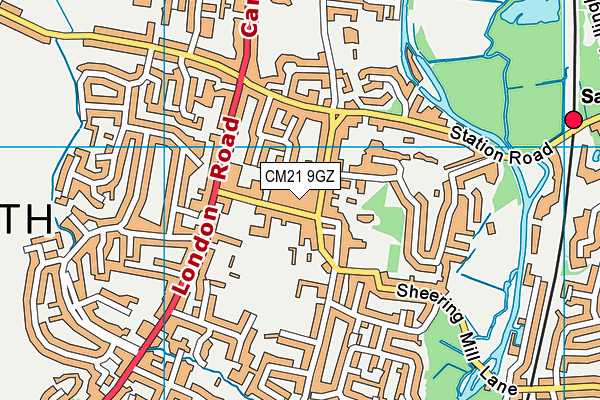 CM21 9GZ map - OS VectorMap District (Ordnance Survey) CM21 9GZ map - OS VectorMap District (Ordnance Survey)