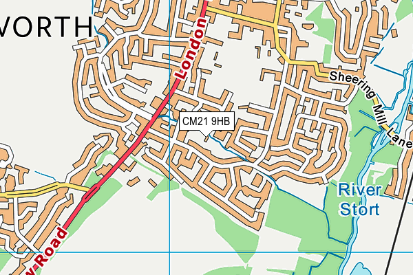 CM21 9HB map - OS VectorMap District (Ordnance Survey) CM21 9HB map - OS VectorMap District (Ordnance Survey)