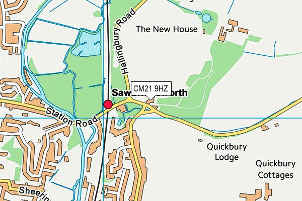 CM21 9HZ map - OS VectorMap District (Ordnance Survey)
