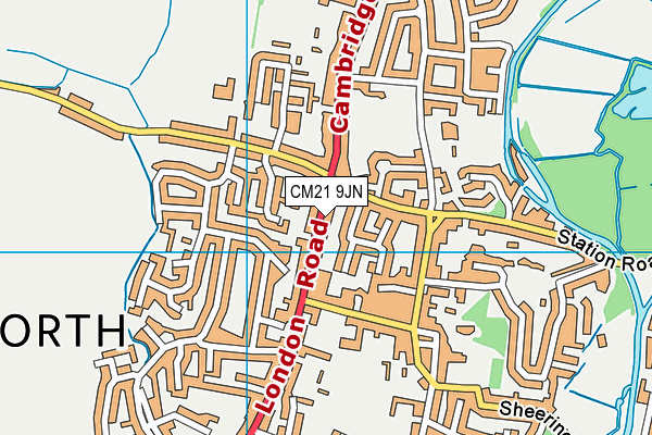CM21 9JN map - OS VectorMap District (Ordnance Survey) CM21 9JN map - OS VectorMap District (Ordnance Survey)