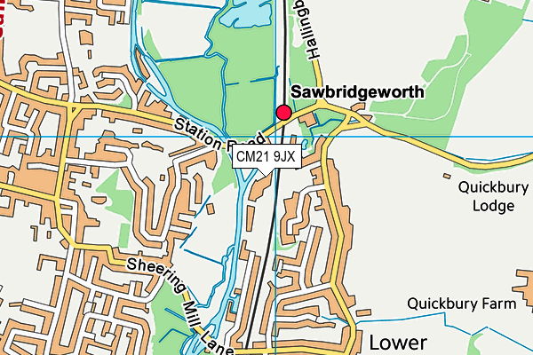 CM21 9JX map - OS VectorMap District (Ordnance Survey) CM21 9JX map - OS VectorMap District (Ordnance Survey)