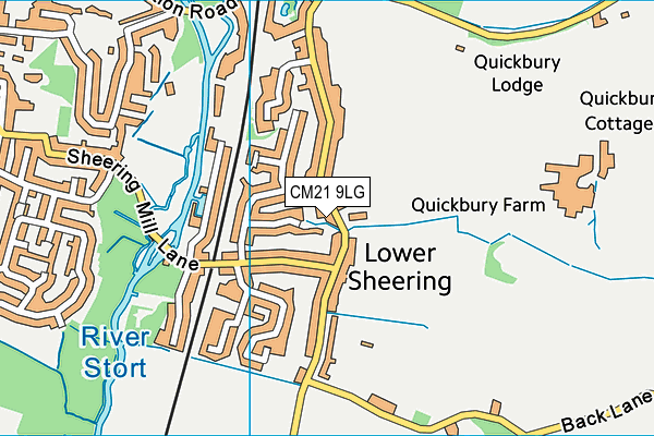 CM21 9LG map - OS VectorMap District (Ordnance Survey)