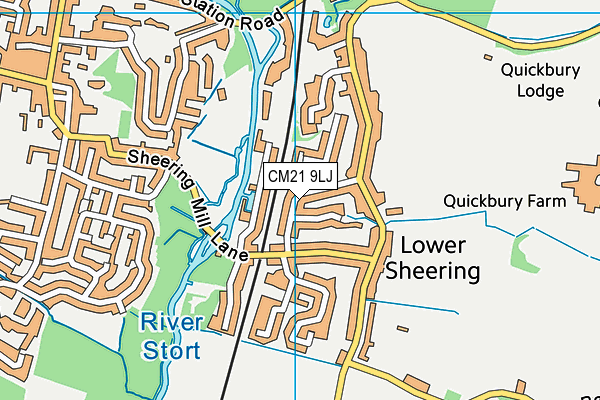 CM21 9LJ map - OS VectorMap District (Ordnance Survey)