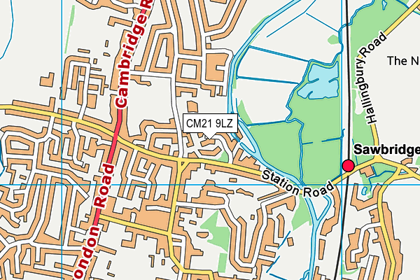 CM21 9LZ map - OS VectorMap District (Ordnance Survey) CM21 9LZ map - OS VectorMap District (Ordnance Survey)