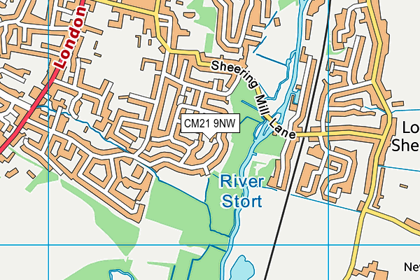 CM21 9NW map - OS VectorMap District (Ordnance Survey) CM21 9NW map - OS VectorMap District (Ordnance Survey)