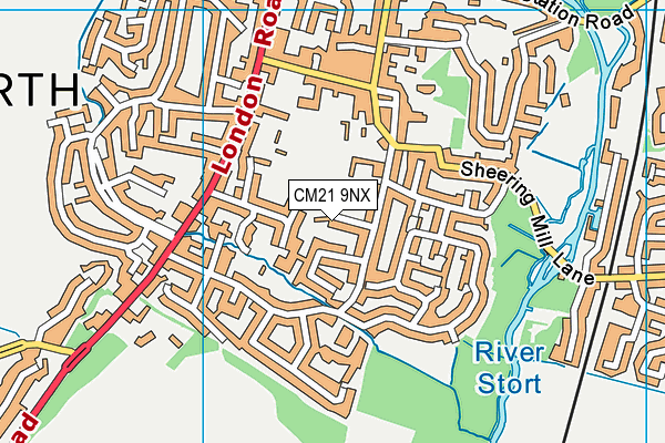 CM21 9NX map - OS VectorMap District (Ordnance Survey) CM21 9NX map - OS VectorMap District (Ordnance Survey)