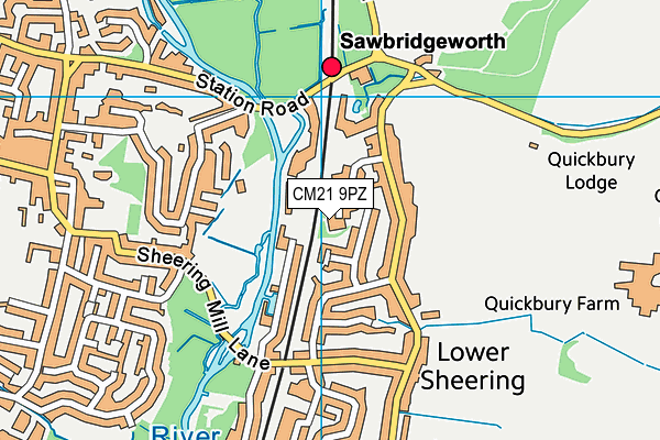 CM21 9PZ map - OS VectorMap District (Ordnance Survey) CM21 9PZ map - OS VectorMap District (Ordnance Survey)
