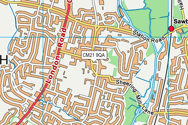 CM21 9QA map - OS VectorMap District (Ordnance Survey) CM21 9QA map - OS VectorMap District (Ordnance Survey)