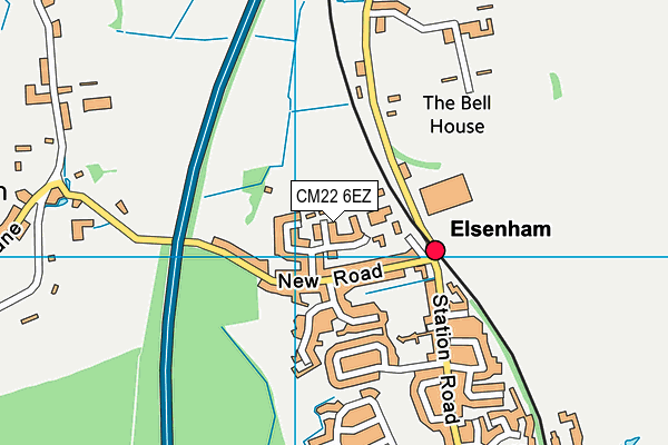 CM22 6EZ map - OS VectorMap District (Ordnance Survey)