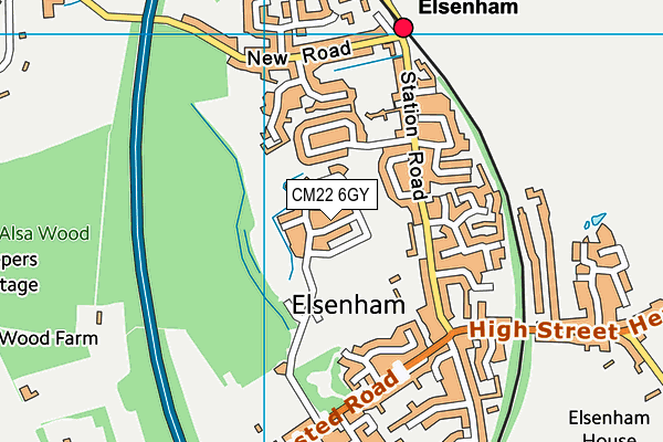 CM22 6GY map - OS VectorMap District (Ordnance Survey)