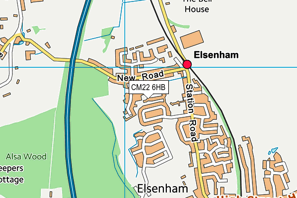 CM22 6HB map - OS VectorMap District (Ordnance Survey)