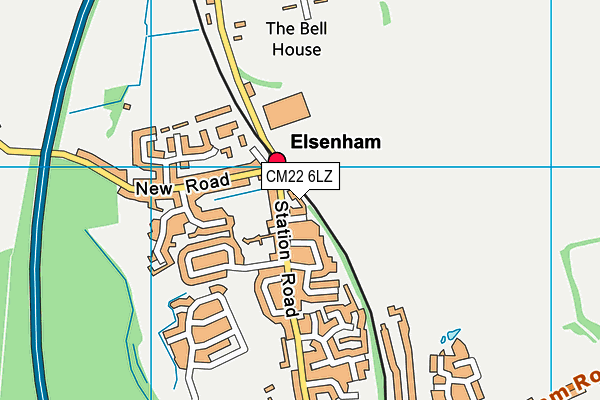 CM22 6LZ map - OS VectorMap District (Ordnance Survey)