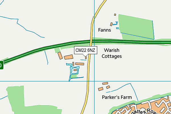 CM22 6NZ map - OS VectorMap District (Ordnance Survey) CM22 6NZ map - OS VectorMap District (Ordnance Survey)