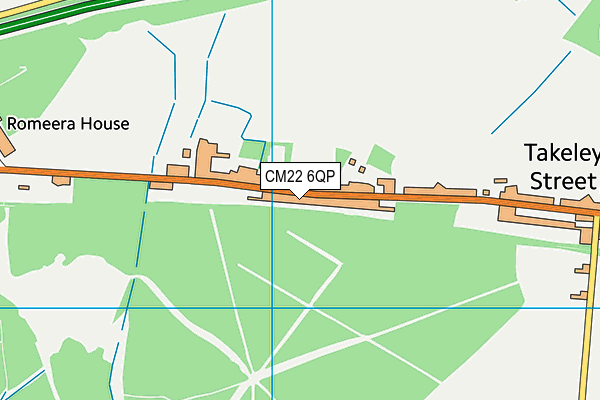 CM22 6QP map - OS VectorMap District (Ordnance Survey) CM22 6QP map - OS VectorMap District (Ordnance Survey)