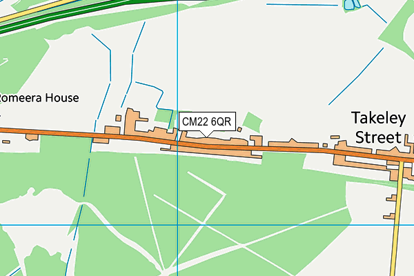 CM22 6QR map - OS VectorMap District (Ordnance Survey)