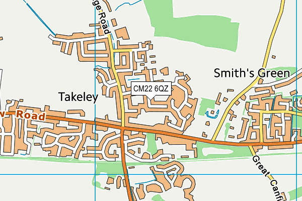 CM22 6QZ map - OS VectorMap District (Ordnance Survey)