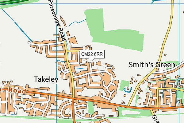 CM22 6RR map - OS VectorMap District (Ordnance Survey)