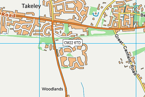 CM22 6TD map - OS VectorMap District (Ordnance Survey) CM22 6TD map - OS VectorMap District (Ordnance Survey)