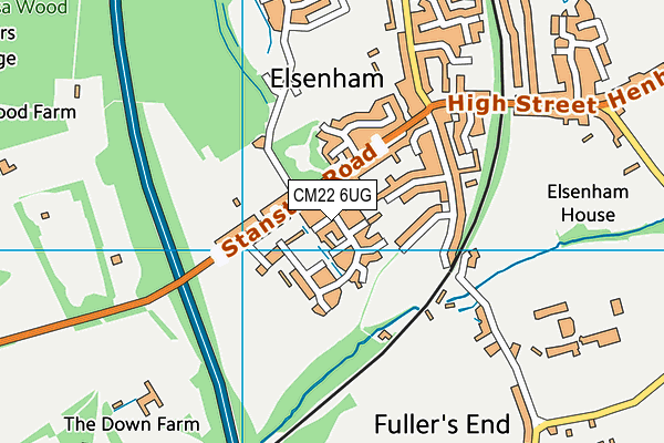 CM22 6UG map - OS VectorMap District (Ordnance Survey) CM22 6UG map - OS VectorMap District (Ordnance Survey)