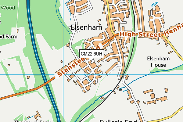 CM22 6UH map - OS VectorMap District (Ordnance Survey)