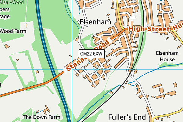 CM22 6XW map - OS VectorMap District (Ordnance Survey) CM22 6XW map - OS VectorMap District (Ordnance Survey)