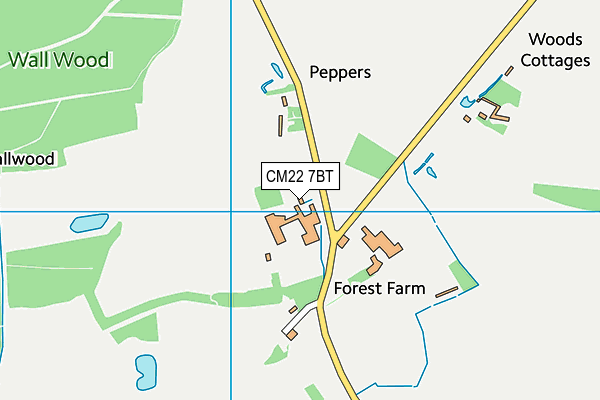 CM22 7BT map - OS VectorMap District (Ordnance Survey)