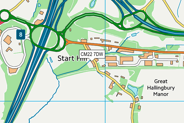 CM22 7DW map - OS VectorMap District (Ordnance Survey) CM22 7DW map - OS VectorMap District (Ordnance Survey)