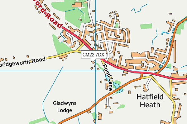CM22 7DX map - OS VectorMap District (Ordnance Survey) CM22 7DX map - OS VectorMap District (Ordnance Survey)