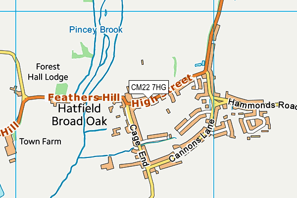 CM22 7HG map - OS VectorMap District (Ordnance Survey) CM22 7HG map - OS VectorMap District (Ordnance Survey)