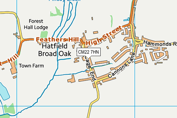 CM22 7HN map - OS VectorMap District (Ordnance Survey) CM22 7HN map - OS VectorMap District (Ordnance Survey)