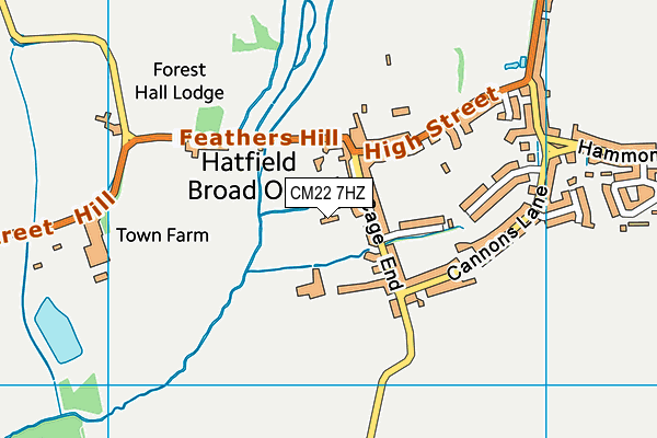 CM22 7HZ map - OS VectorMap District (Ordnance Survey)