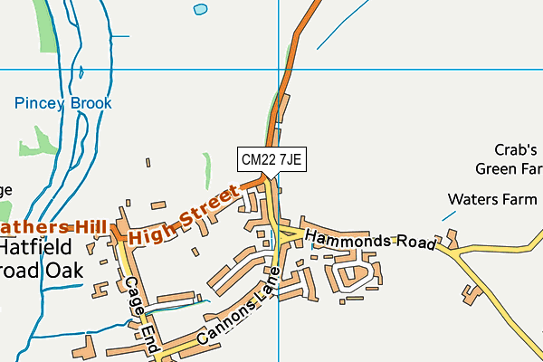 CM22 7JE map - OS VectorMap District (Ordnance Survey) CM22 7JE map - OS VectorMap District (Ordnance Survey)