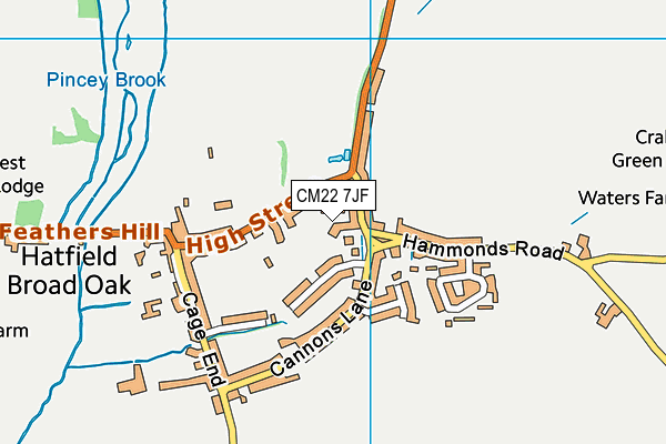 CM22 7JF map - OS VectorMap District (Ordnance Survey) CM22 7JF map - OS VectorMap District (Ordnance Survey)