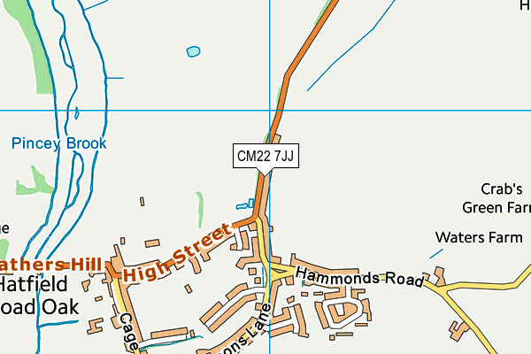 CM22 7JJ map - OS VectorMap District (Ordnance Survey) CM22 7JJ map - OS VectorMap District (Ordnance Survey)