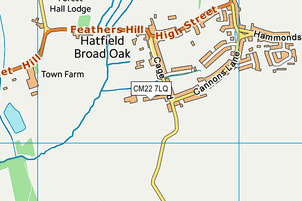 CM22 7LQ map - OS VectorMap District (Ordnance Survey)