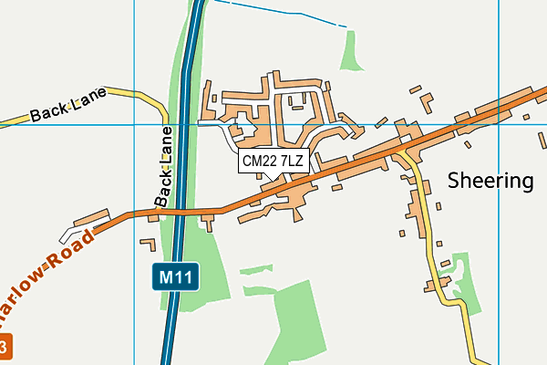 CM22 7LZ map - OS VectorMap District (Ordnance Survey) CM22 7LZ map - OS VectorMap District (Ordnance Survey)